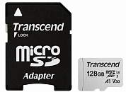 Карта памяти microSDXC TRANSCEND 300S 128Gb, Class10 UHS-I U3 V30 A1 (TS128GUSD300S-A)