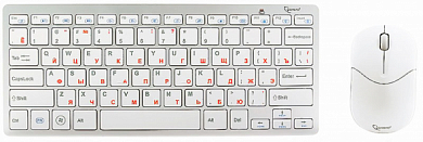 Беспроводная клавиатура + мышь GEMBIRD KBS-7001, USB, белая/серая