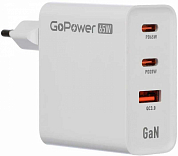 Сетевое зарядное устройство GOPOWER, USB C x 2, USB A, белое