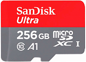 Карта памяти microSDXC SANDISK Ultra 256Gb, Class10 UHS-I U1 A1 (SDSQUNR-256G-GN3MN)