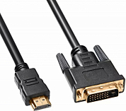 Кабель HDMI - DVI, HDMI (m) - DVI-D (m), BURO, 1.8 м, черный